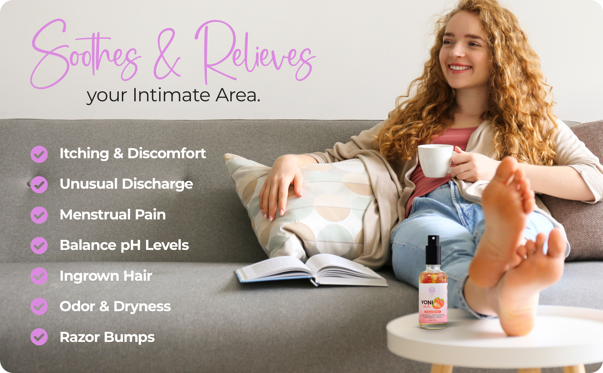 Magic V yoni Oil Spray Strawberry for hydrating feminine care and freshness