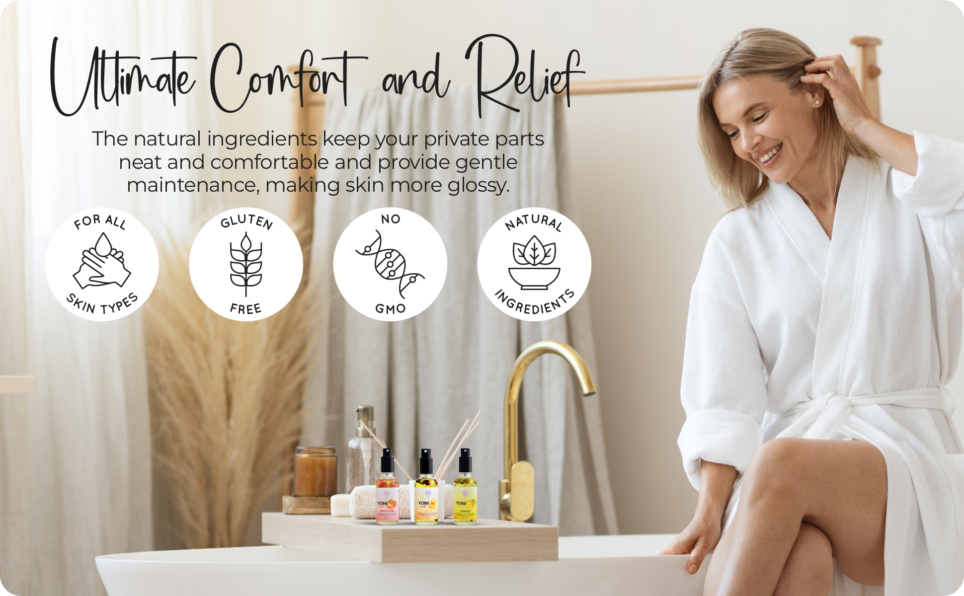 Magic V hydrating yoni oil spray with strawberry scent for feminine care and freshness