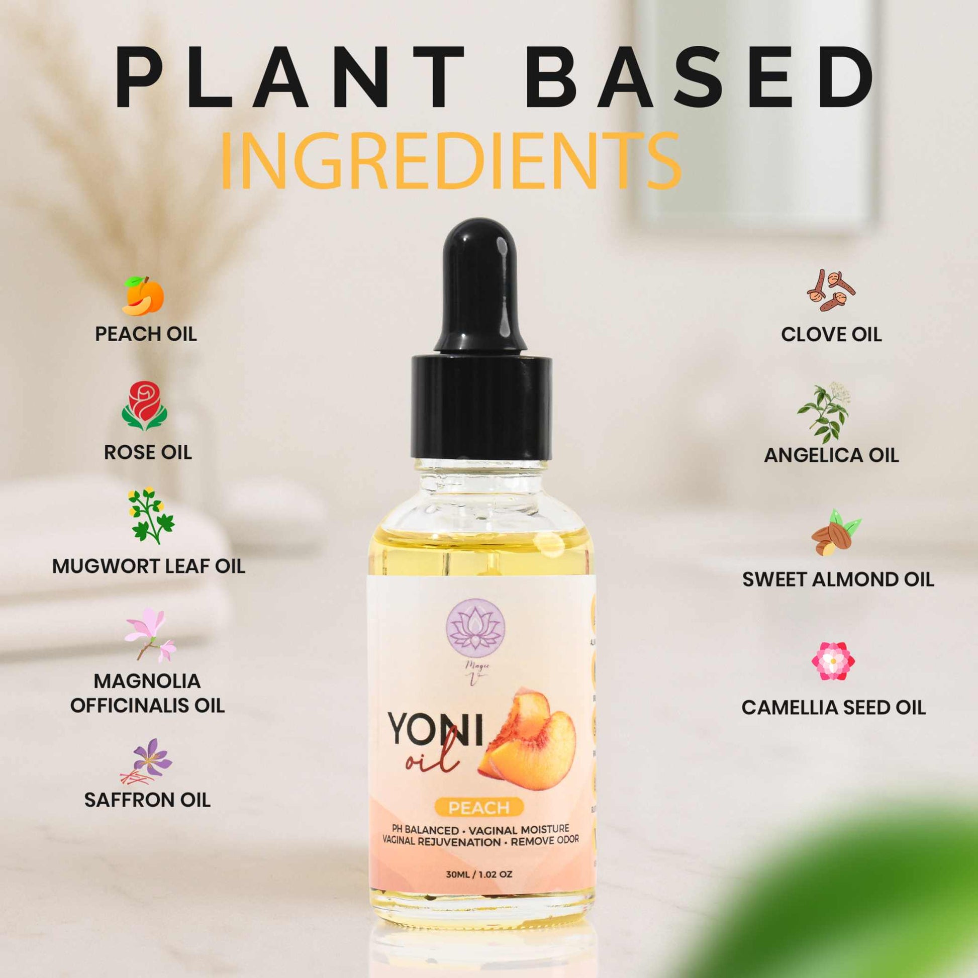 Peach Yoni Oil hydrating feminine care intimate wellness oil