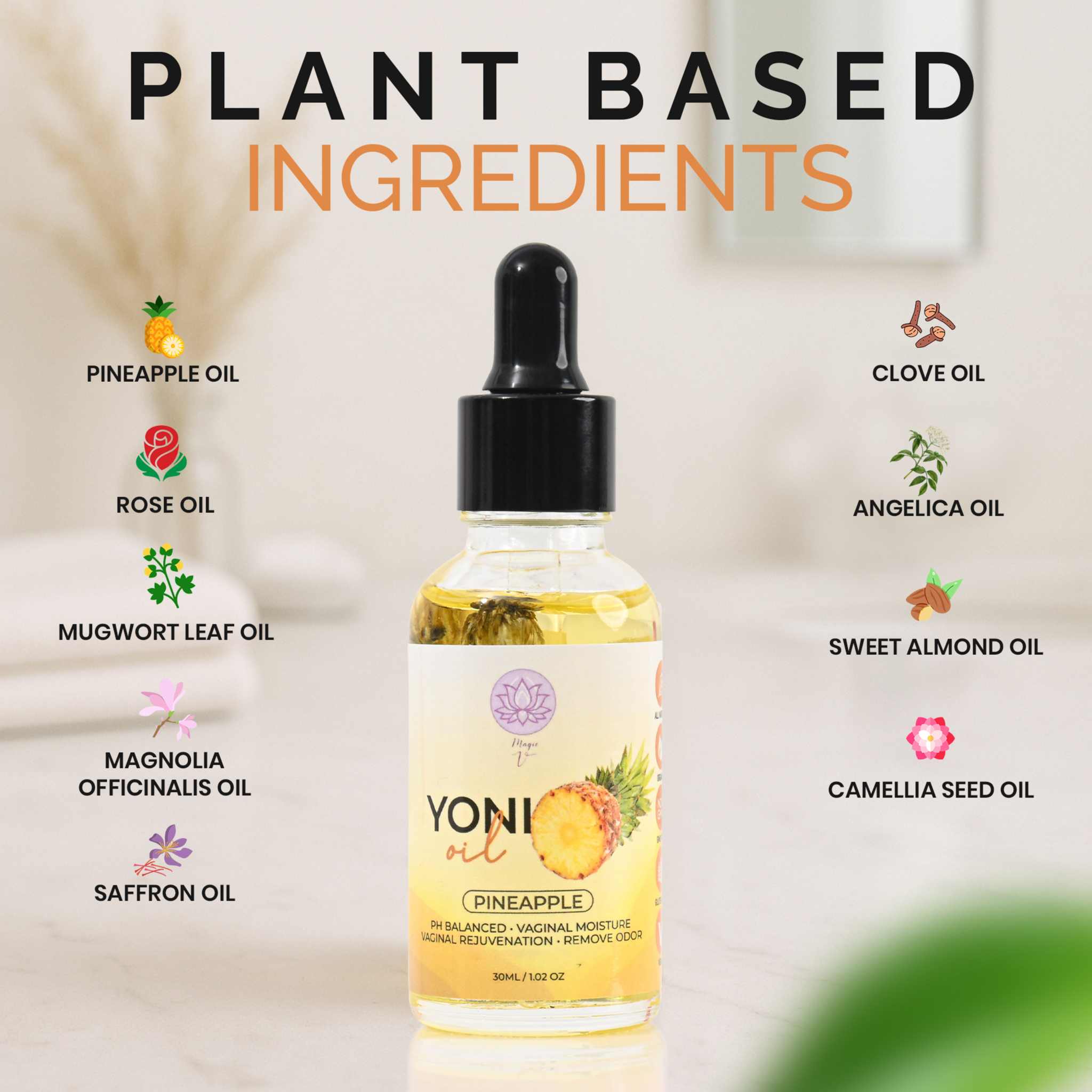 Hydrating Pineapple Yoni Oil for feminine care and intimate wellness