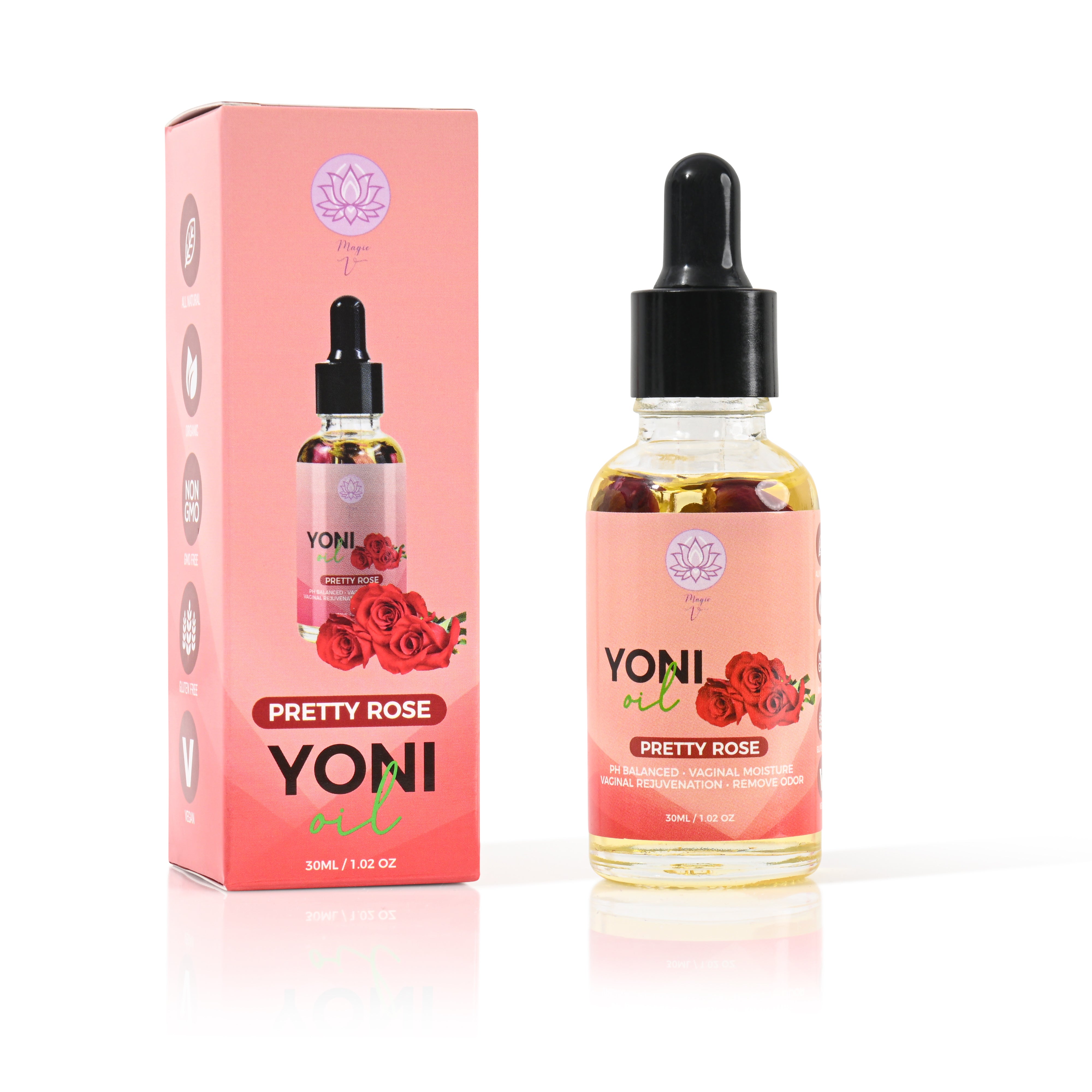 Rose Yoni Oil for Feminine Care | Hydrating Intimate Wellness Oil – Magic V