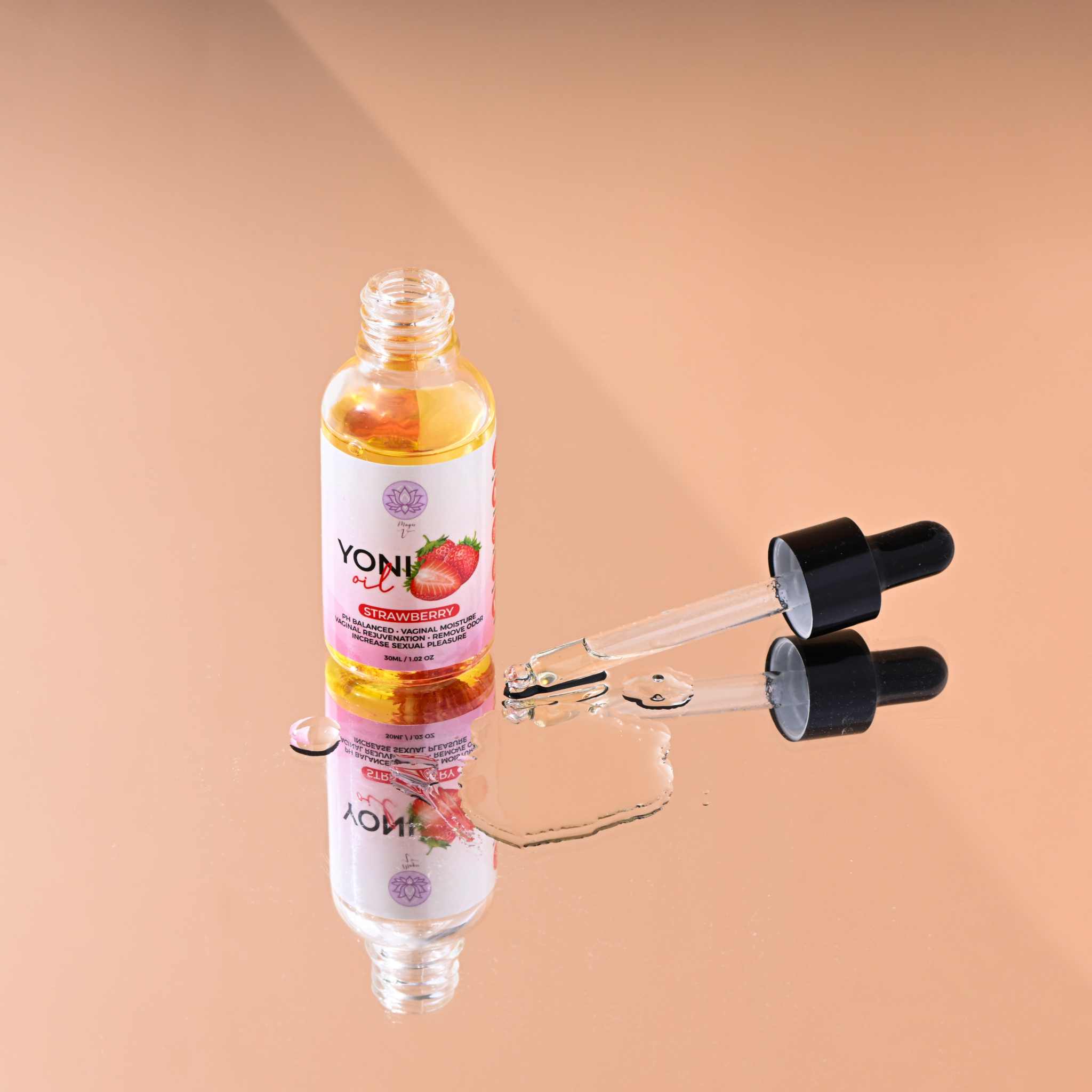 Strawberry yoni oil hydrating intimate feminine care for natural moisture and freshness